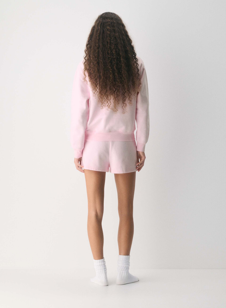 pantaloni scurți confortabili din fleece perfect micro villa pink