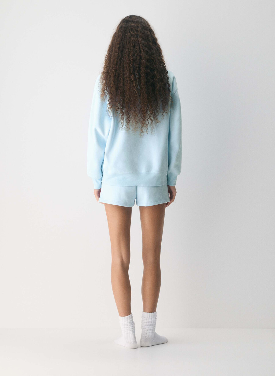pantaloni scurți confortabili din fleece perfect micro villa blue
