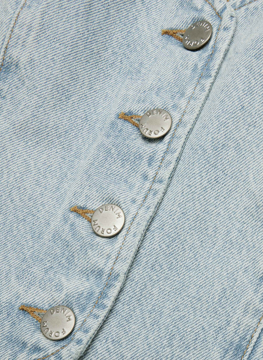vestă din denim mia din anii 90 15 ani culoare albastru-aprins