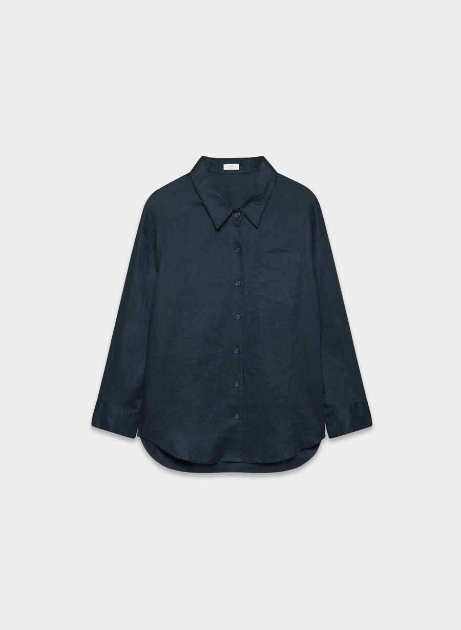 cămașă reminisce relaxed linen dark night navy