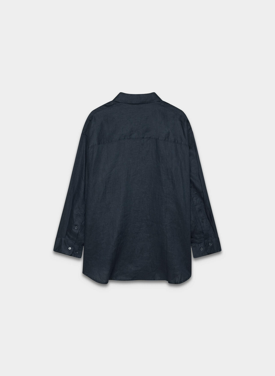 cămașă reminisce relaxed linen dark night navy
