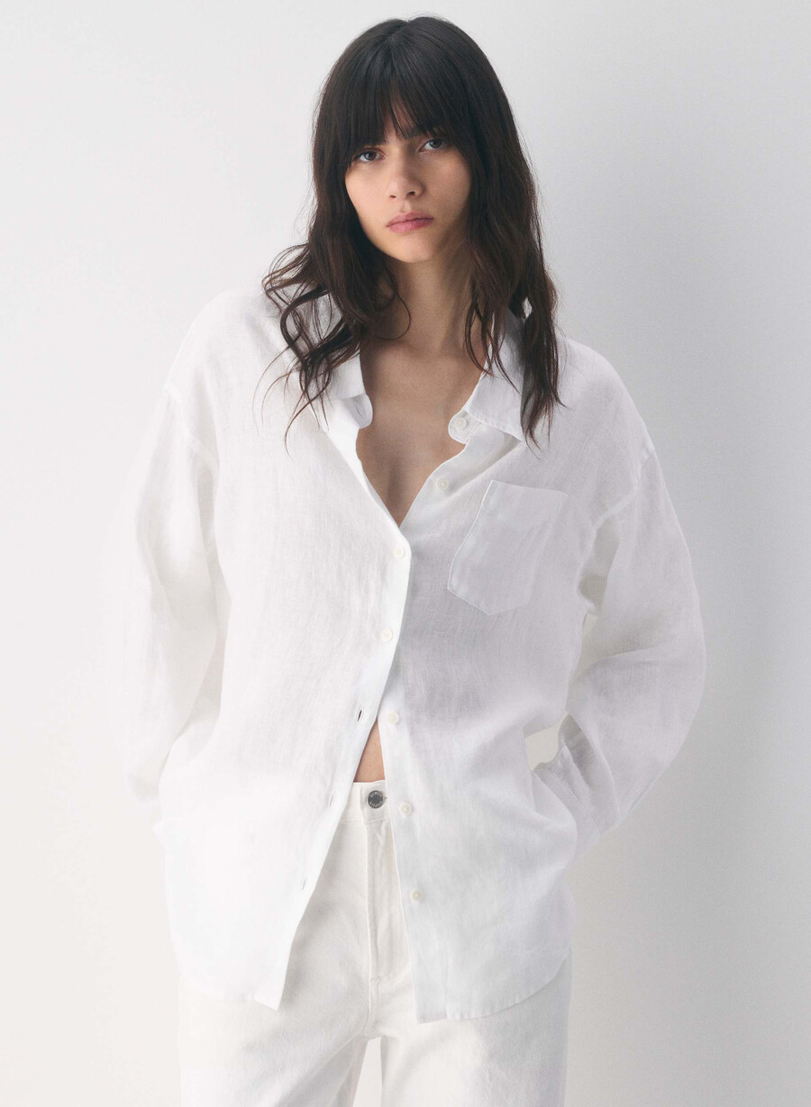 cămașă reminisce relaxed linen dark night navy