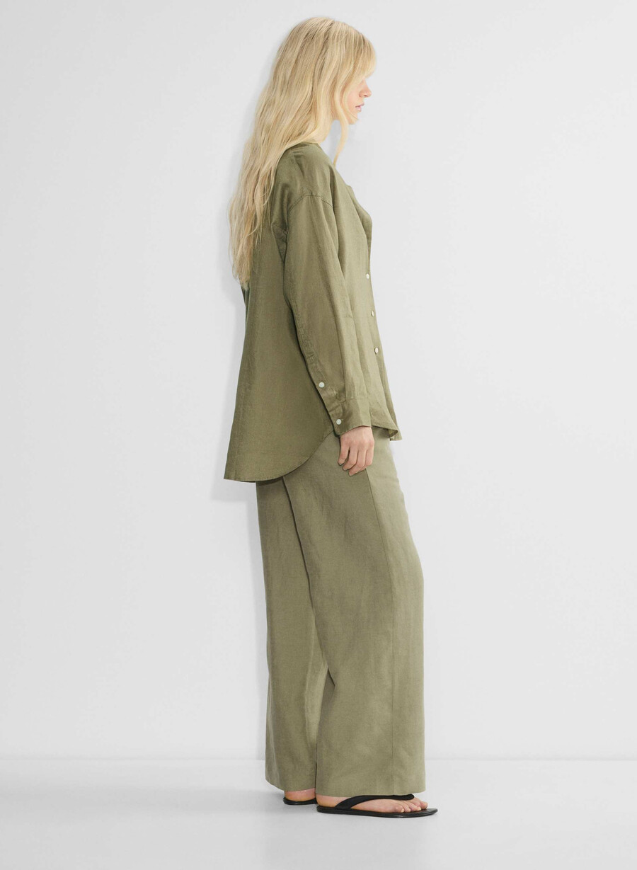 cămașă reminisce relaxed linen sundried olive