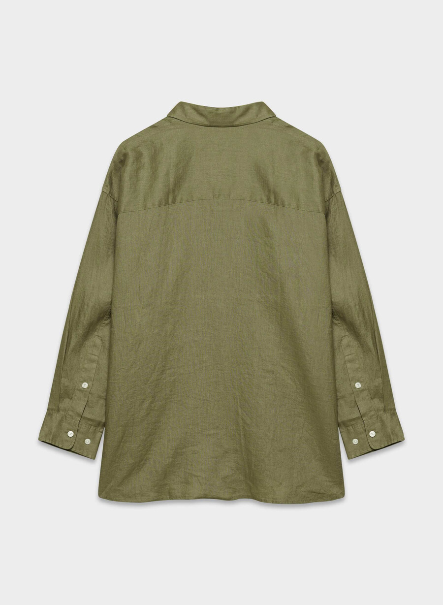 cămașă reminisce relaxed linen sundried olive