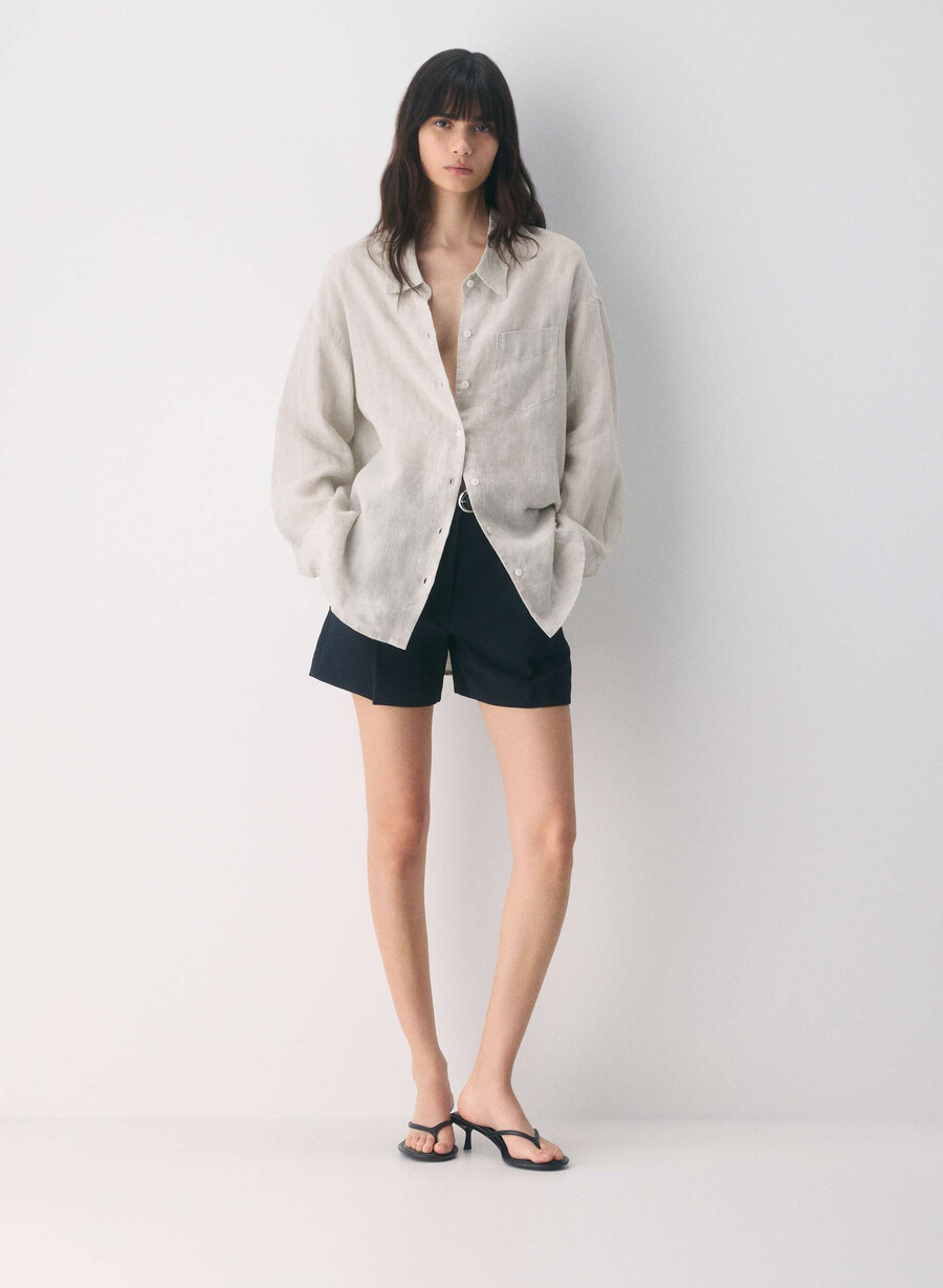 cămașă reminisce relaxed linen nevopsitĂ ecru