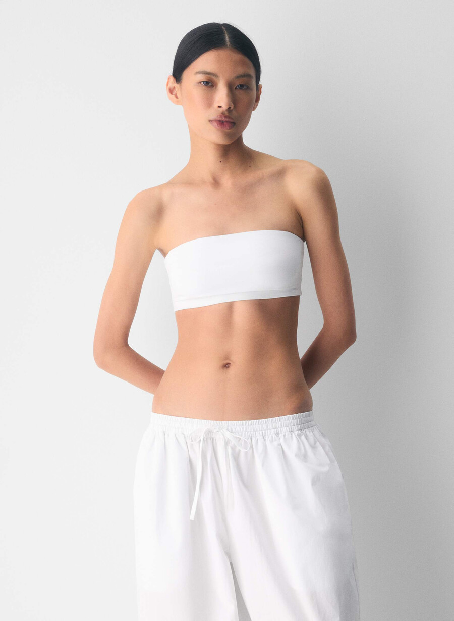 top bandeau original contour sublime alb brillant