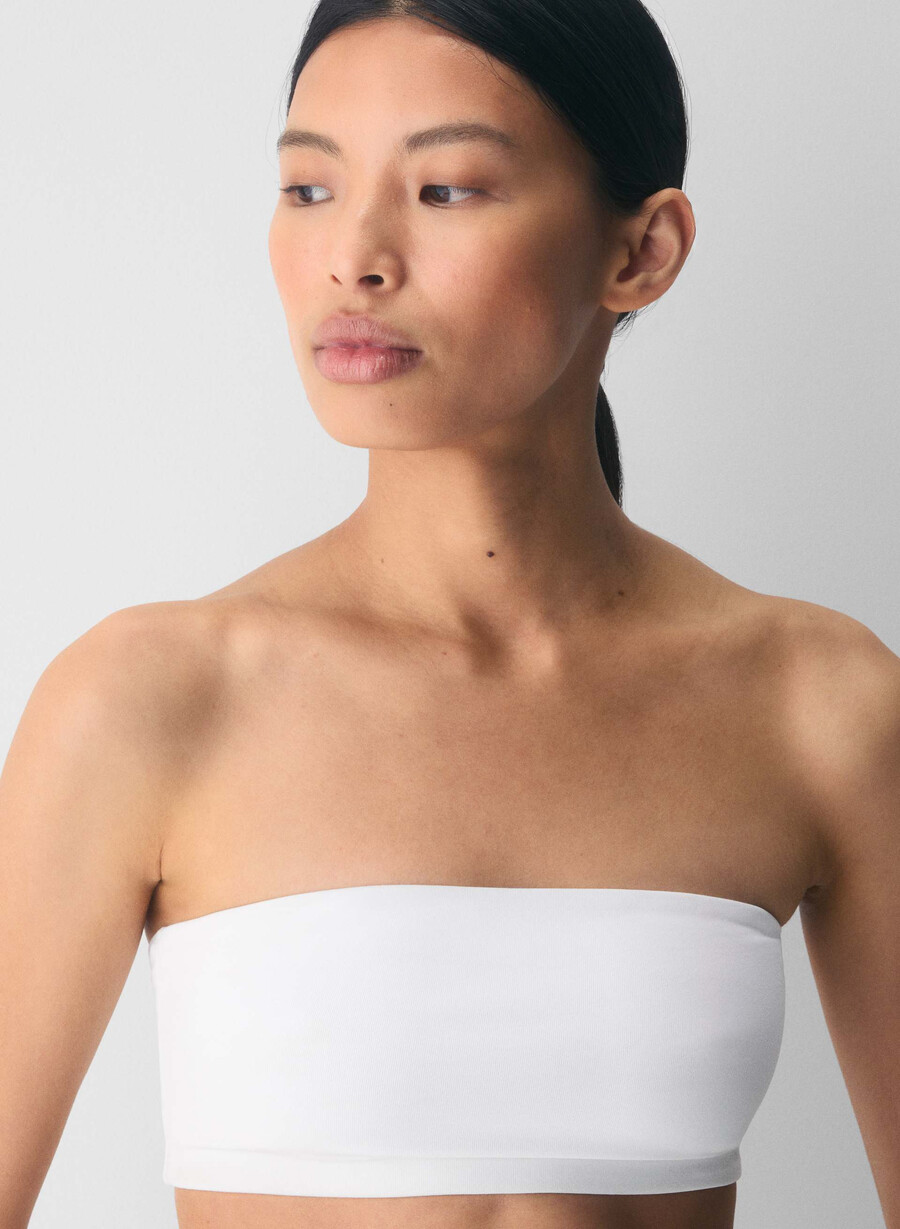 top bandeau original contour sublime alb brillant