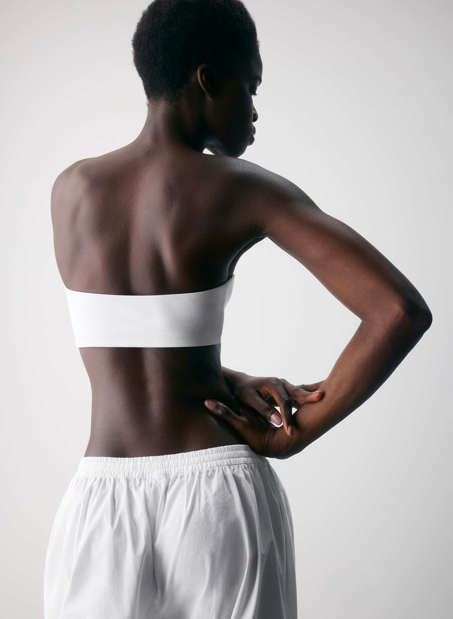 top bandeau original contour sublime alb brillant