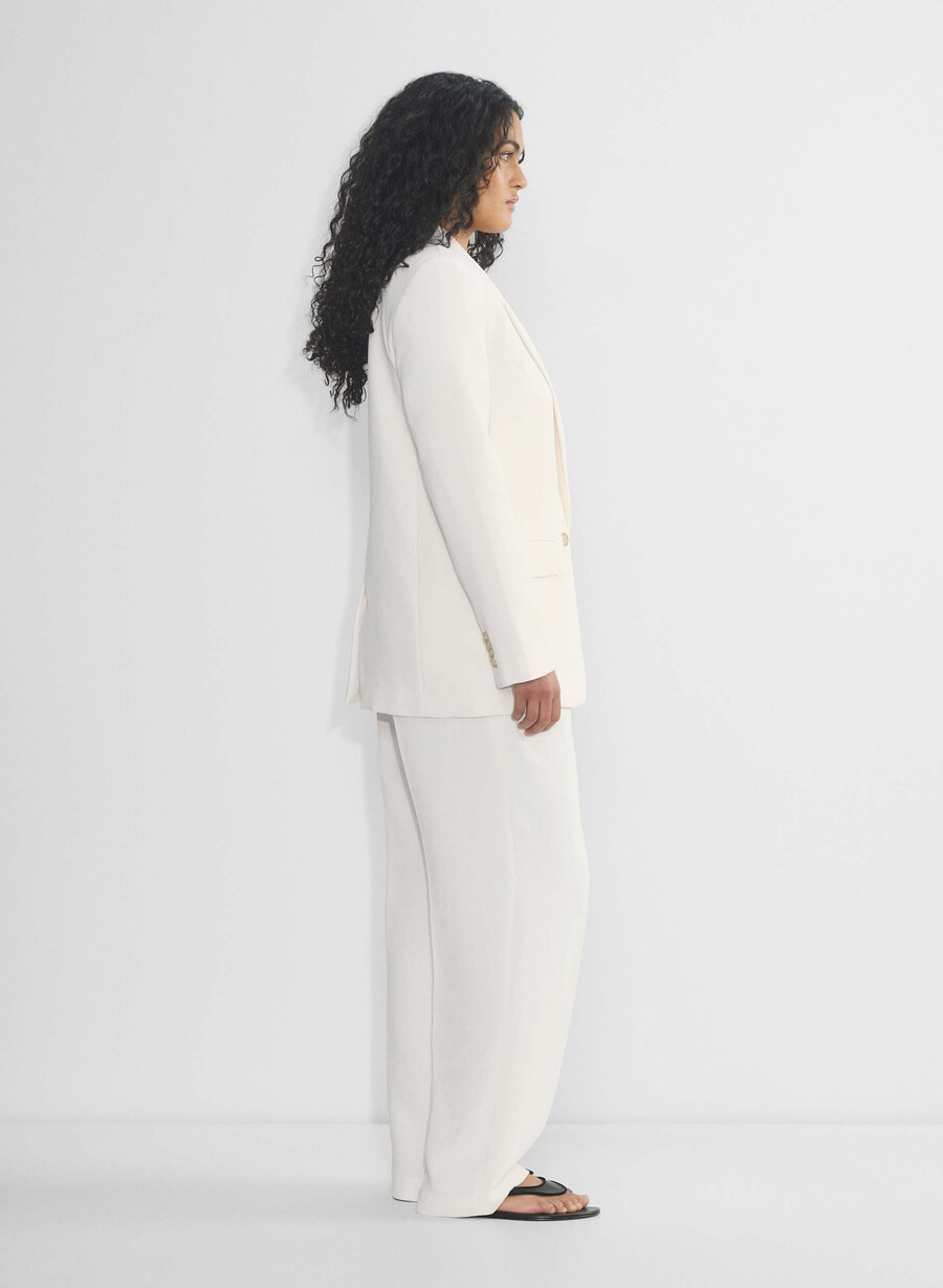pantalonii the effortless pant cu croială curbată - crepette culoare deschisĂ de mesteacĂn