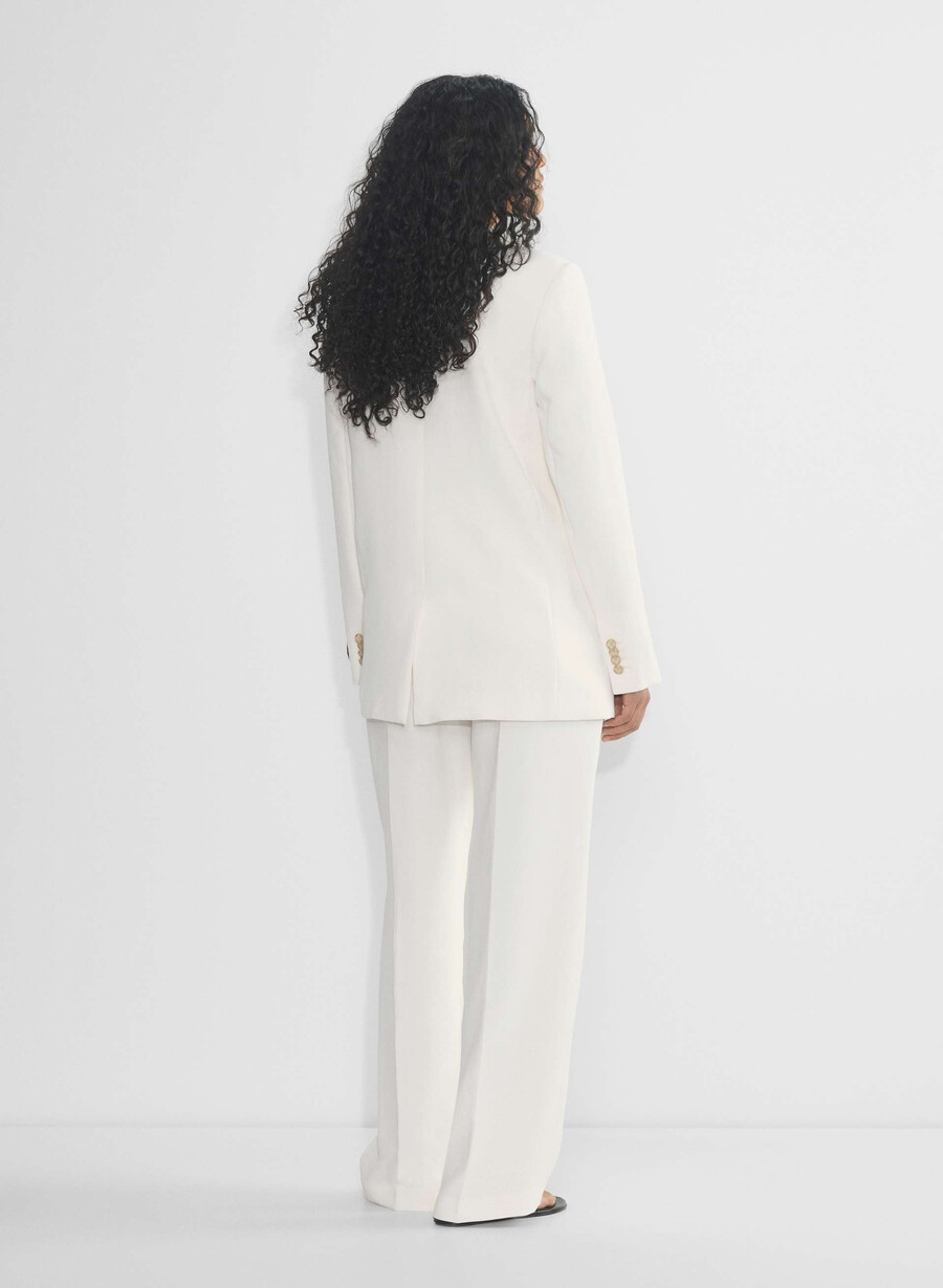 pantalonii the effortless pant cu croială curbată - crepette culoare deschisĂ de mesteacĂn