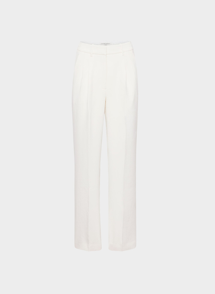 pantalonii the effortless pant cu croială curbată - crepette culoare deschisĂ de mesteacĂn