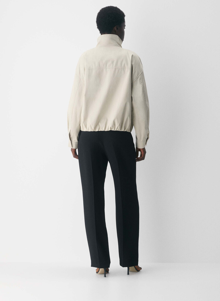 pantalonii the effortless pant cu croială curbată - crepette negri