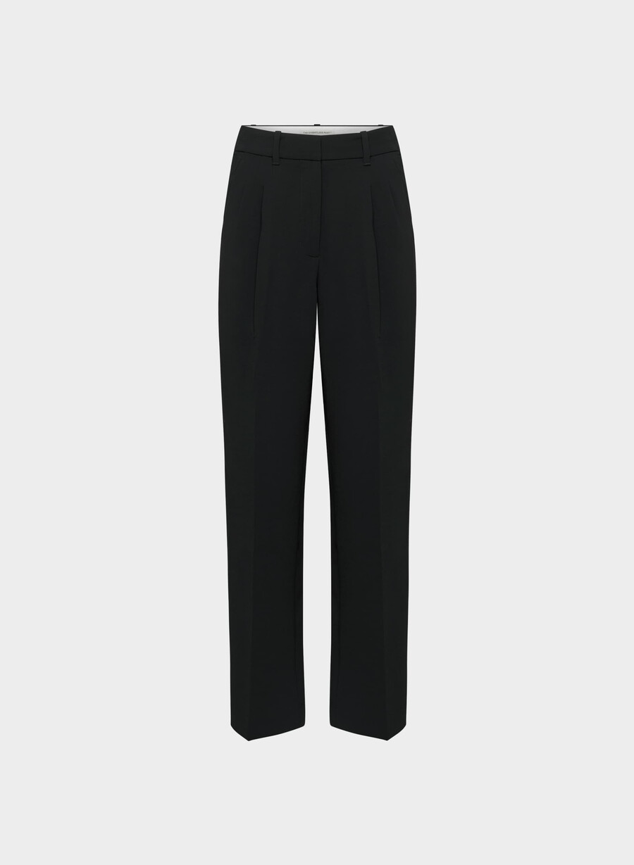 pantalonii the effortless pant cu croială curbată - crepette negri