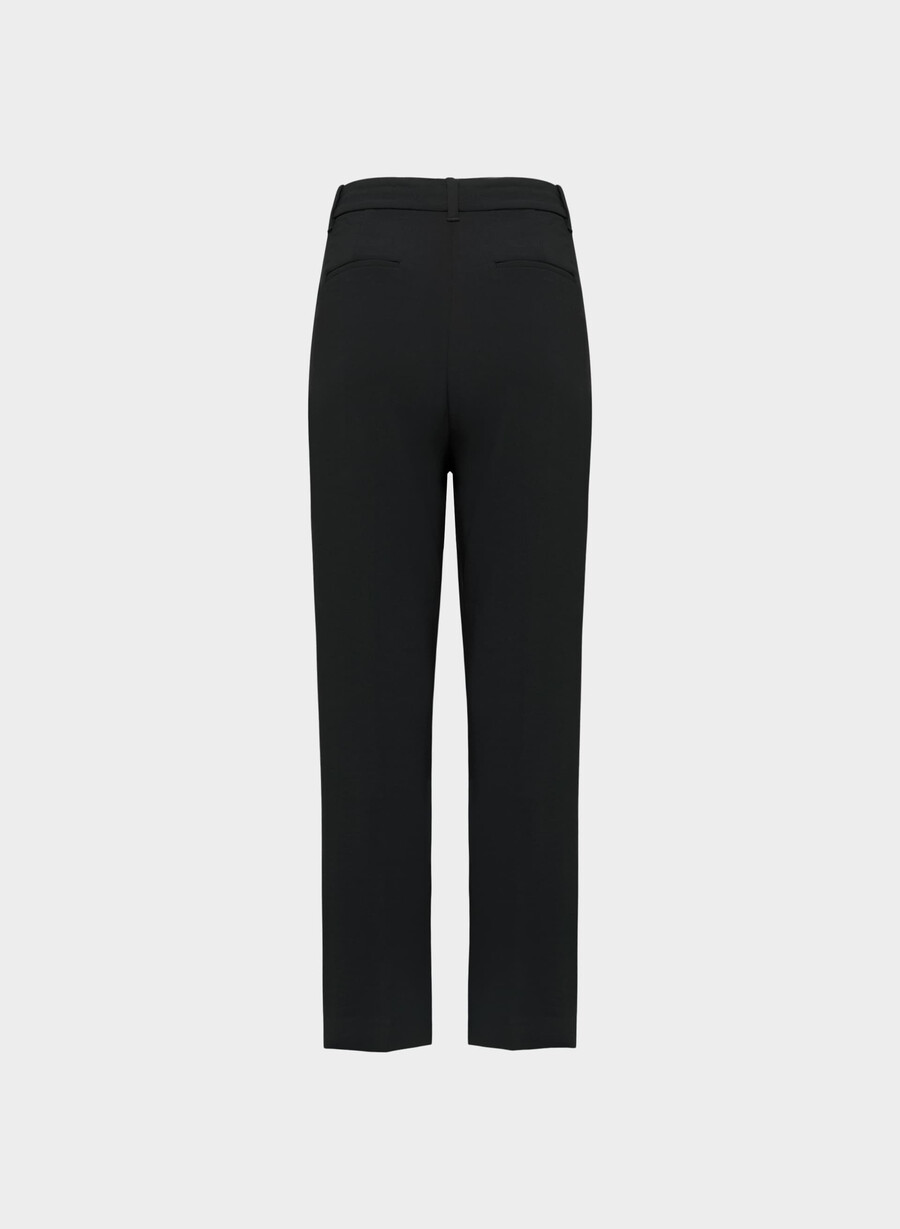 pantalonii the effortless pant cu croială curbată - crepette negri