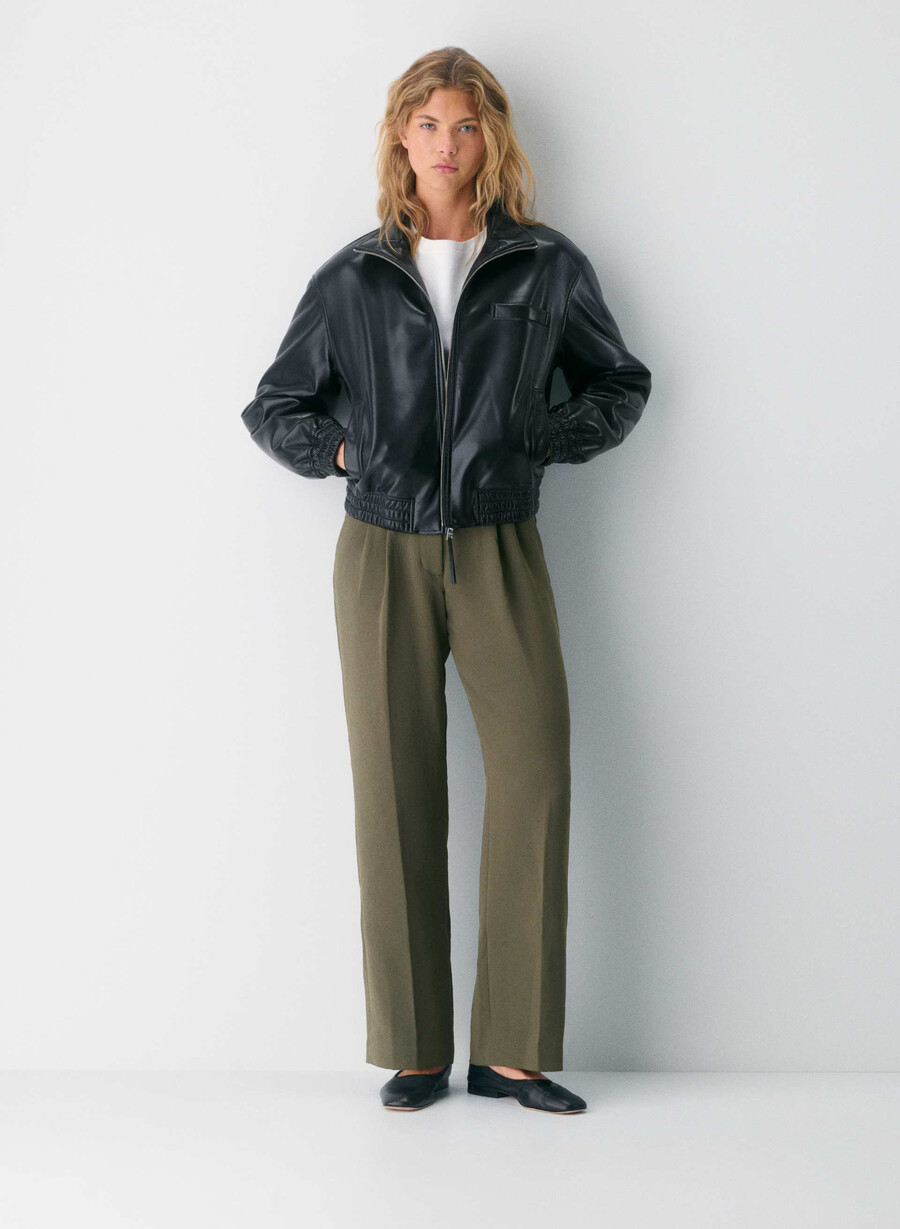 pantalonii the effortless pant cu croială curbată - crepette mĂslin Închis