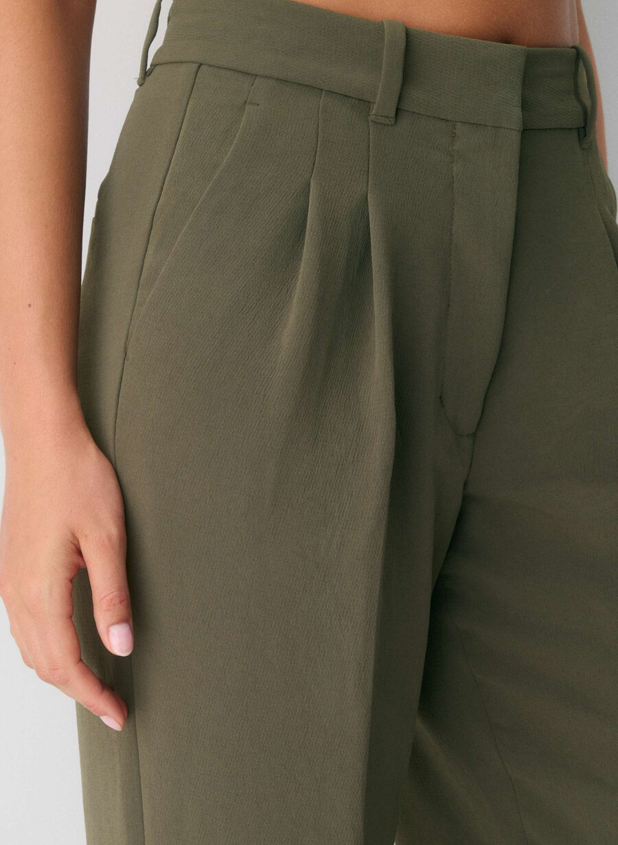 pantalonii the effortless pant cu croială curbată - crepette mĂslin Închis