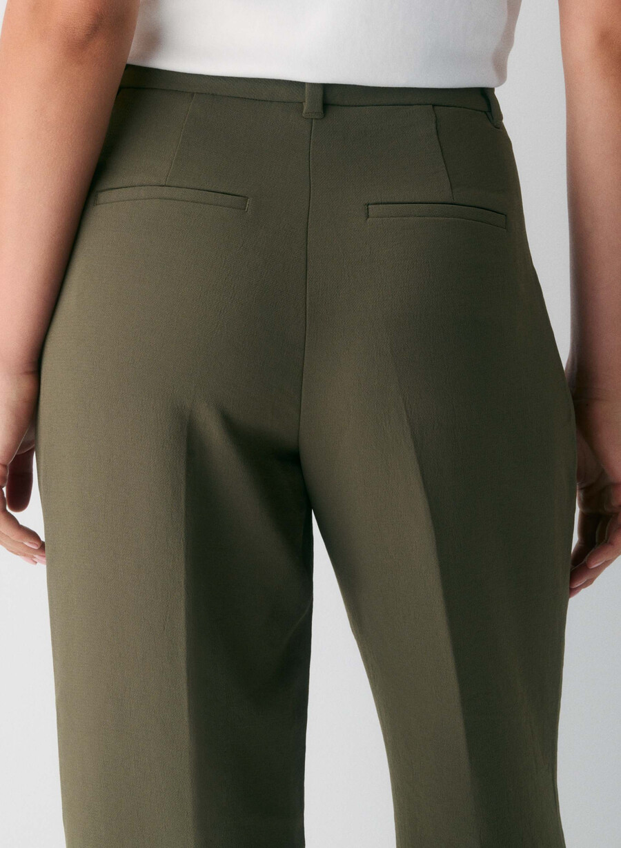 pantalonii the effortless pant cu croială curbată - crepette mĂslin Închis