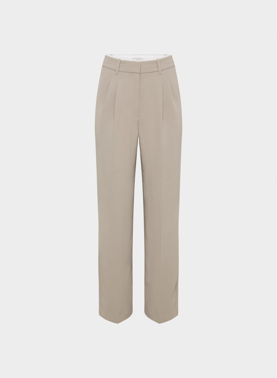 pantalonii effortless pant cu croială curbată - crepette nomad taupe