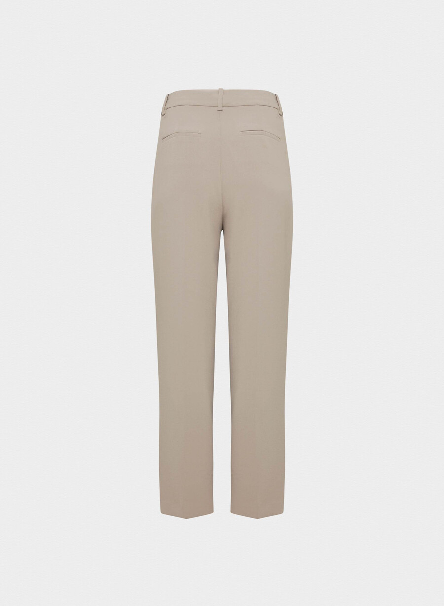 pantalonii effortless pant cu croială curbată - crepette nomad taupe