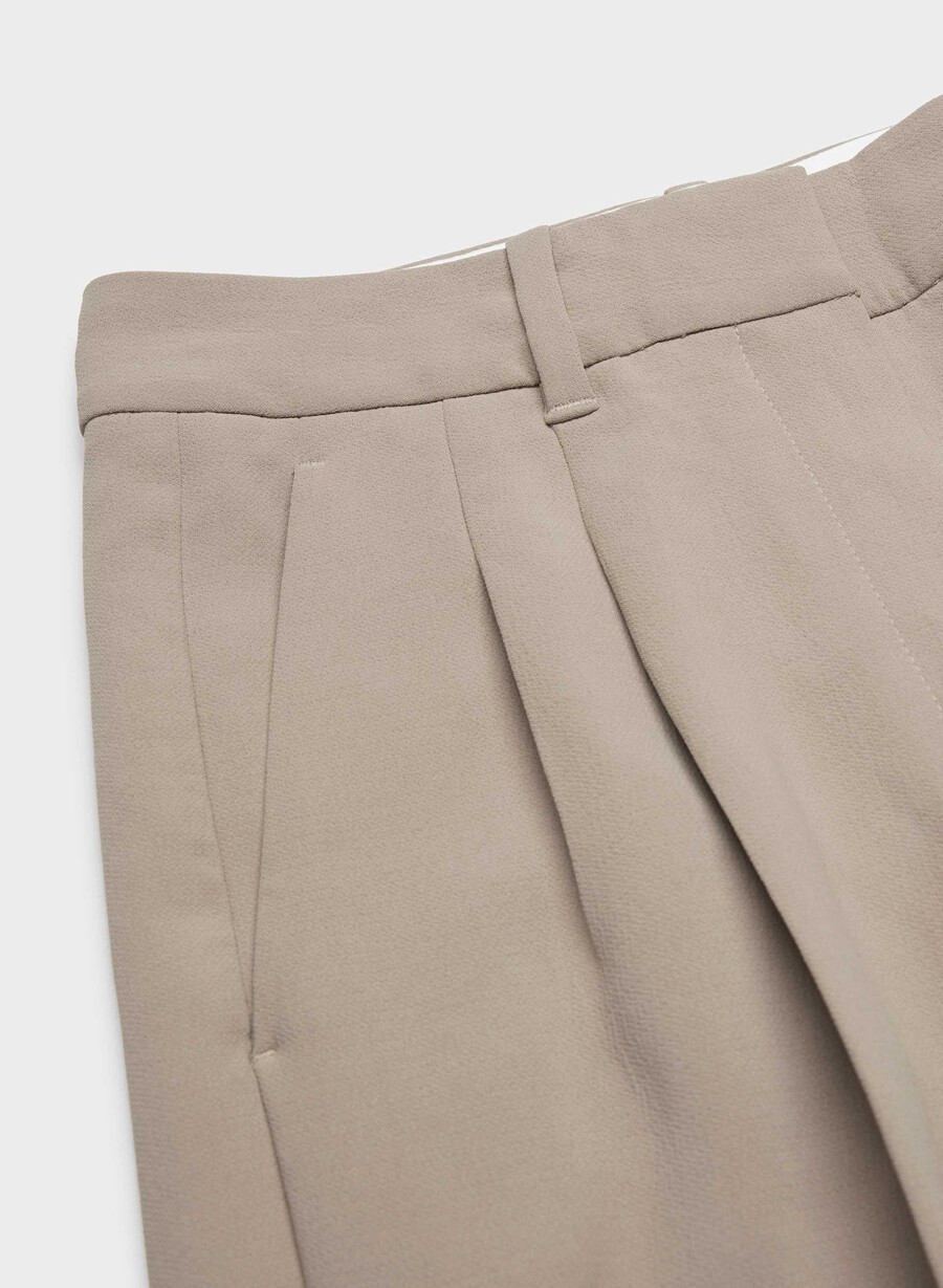 pantalonii effortless pant cu croială curbată - crepette nomad taupe