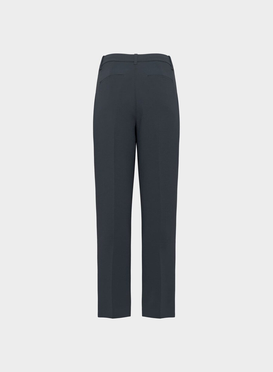 pantalonii the effortless pant cu croială curbată - crepette bleumarin Închis