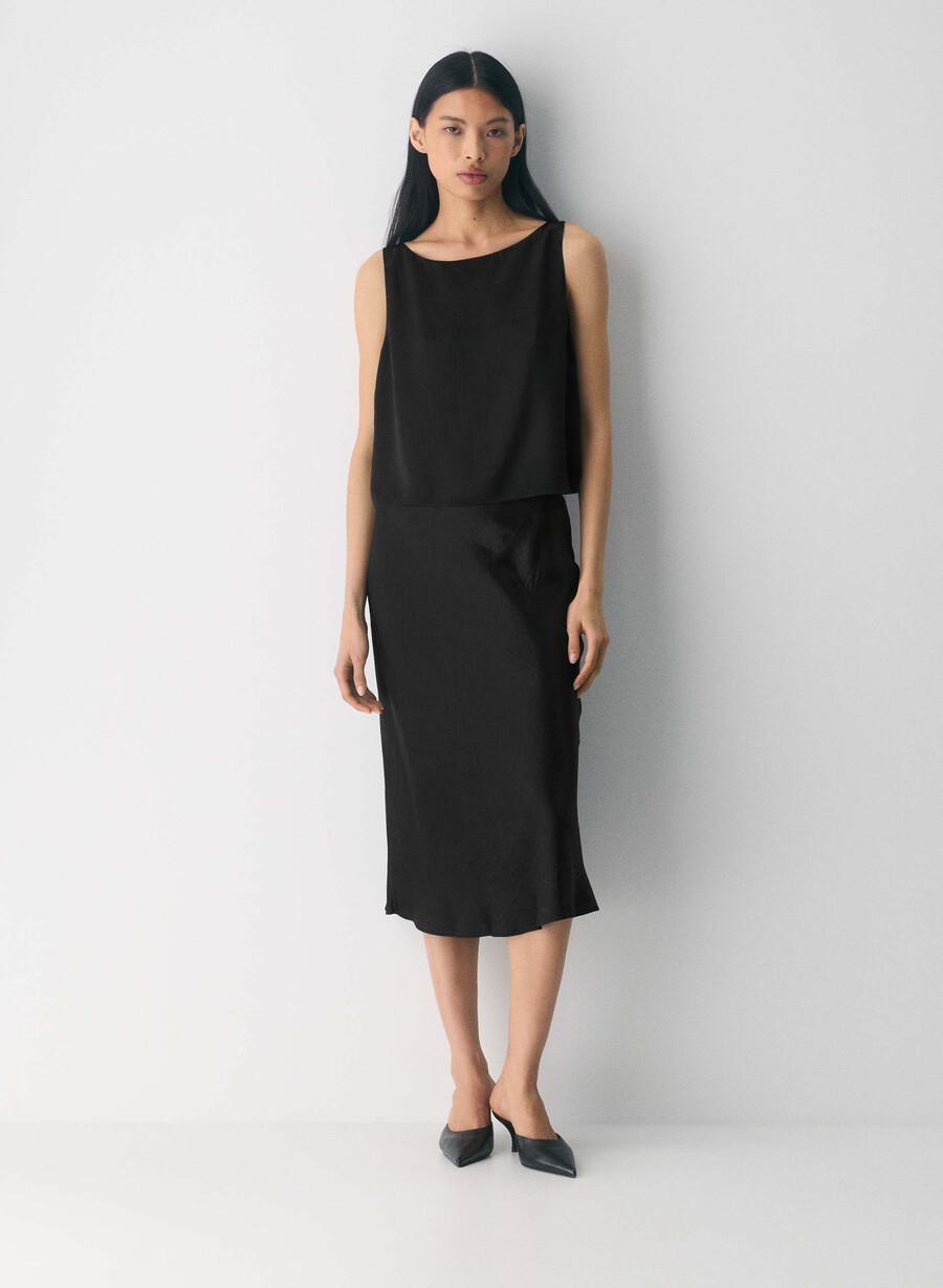 top din satin viclean negru