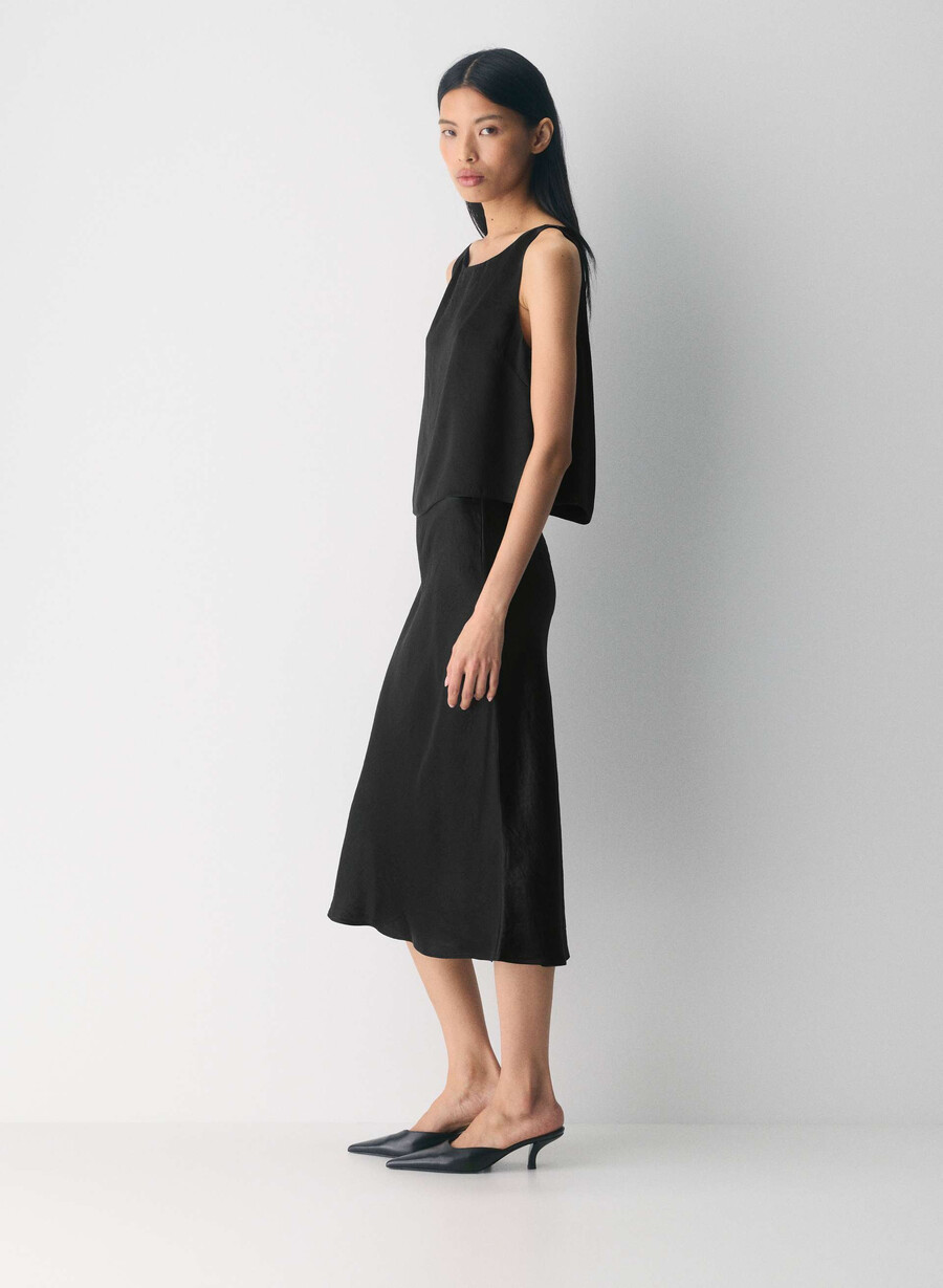 top din satin viclean negru