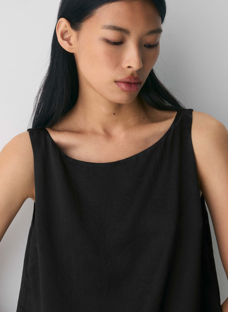 top din satin viclean negru