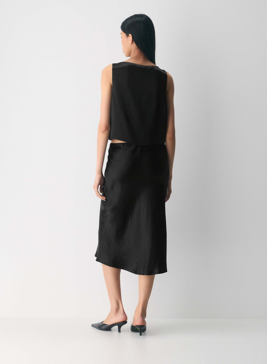 top din satin viclean negru