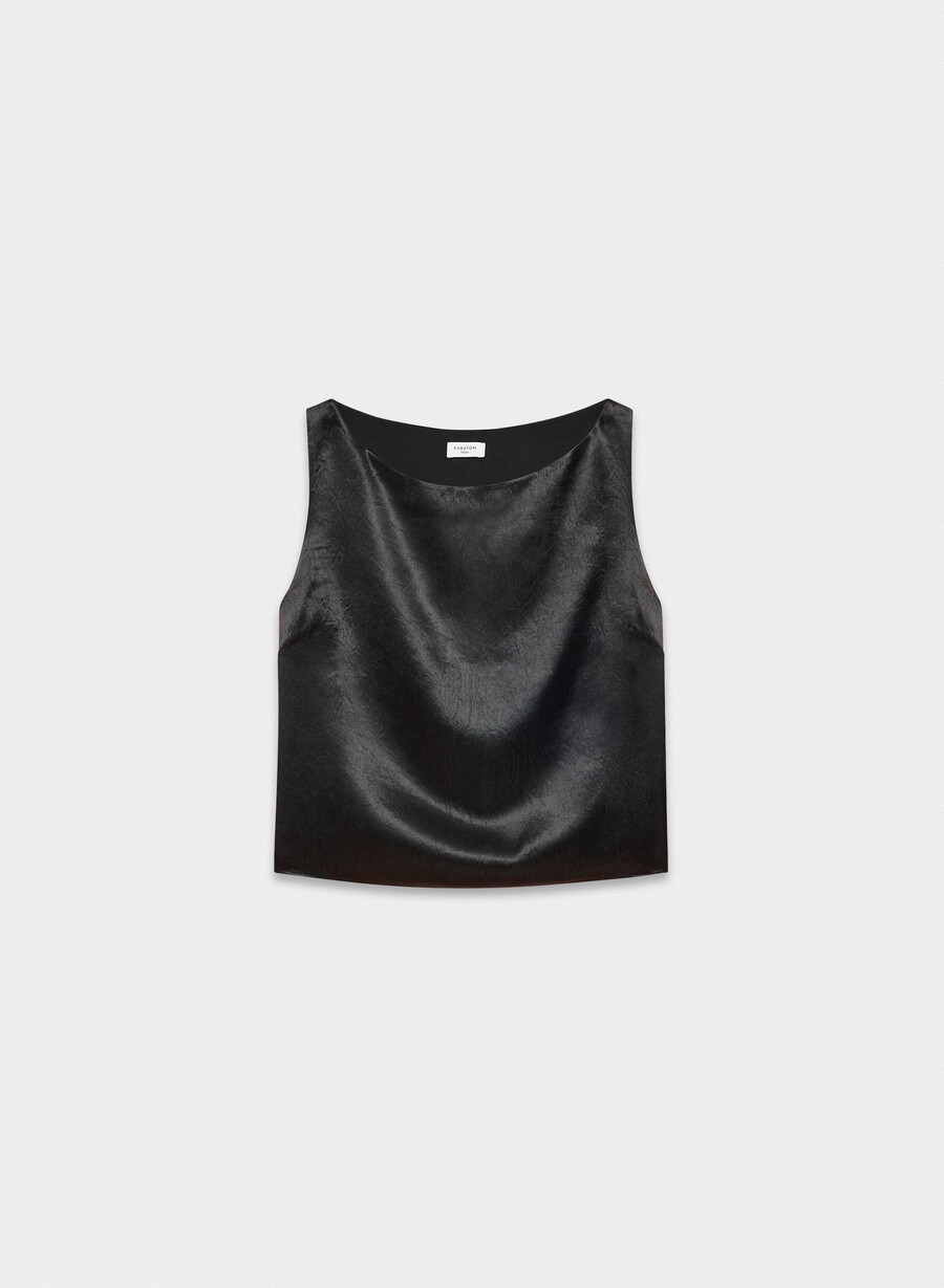 top din satin viclean negru
