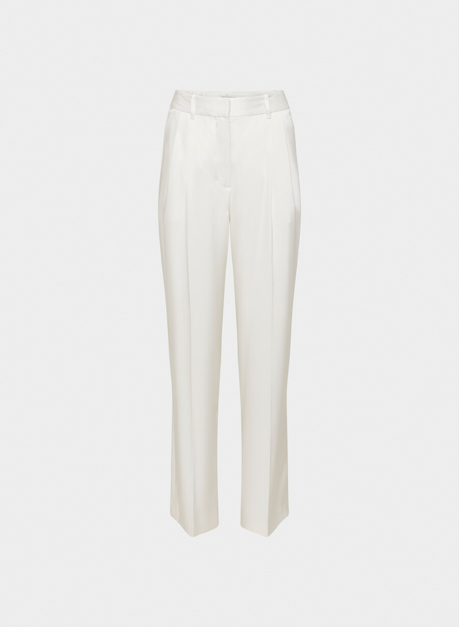 pantalonii fără efort satinați culoarea mesteacănului deschis