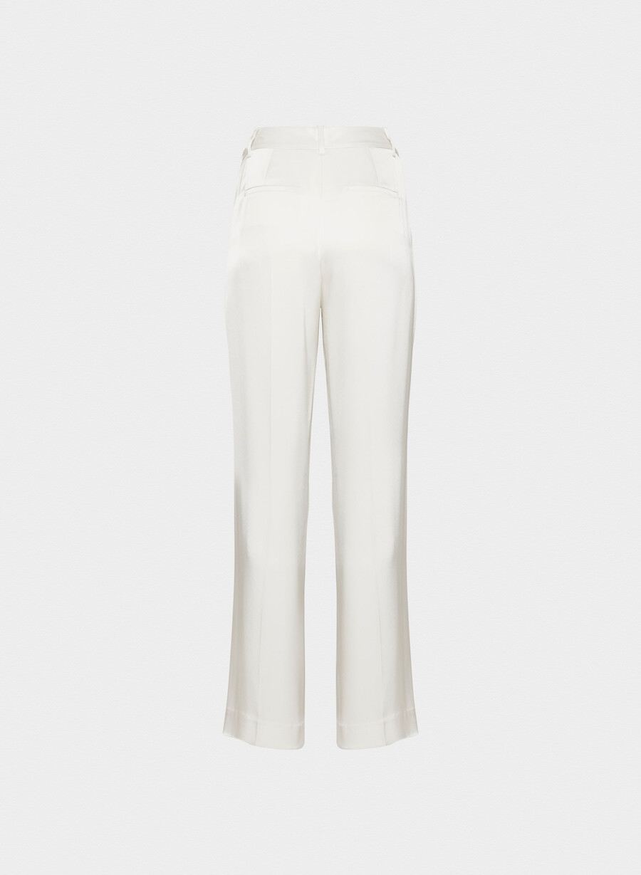 pantalonii fără efort satinați culoarea mesteacănului deschis