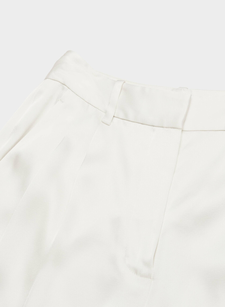 pantalonii fără efort satinați culoarea mesteacănului deschis