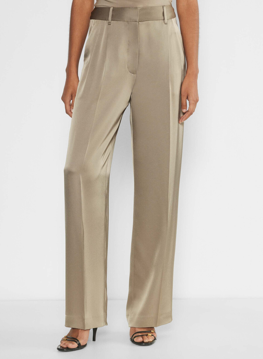 pantalonii effortless satin nomad taupe