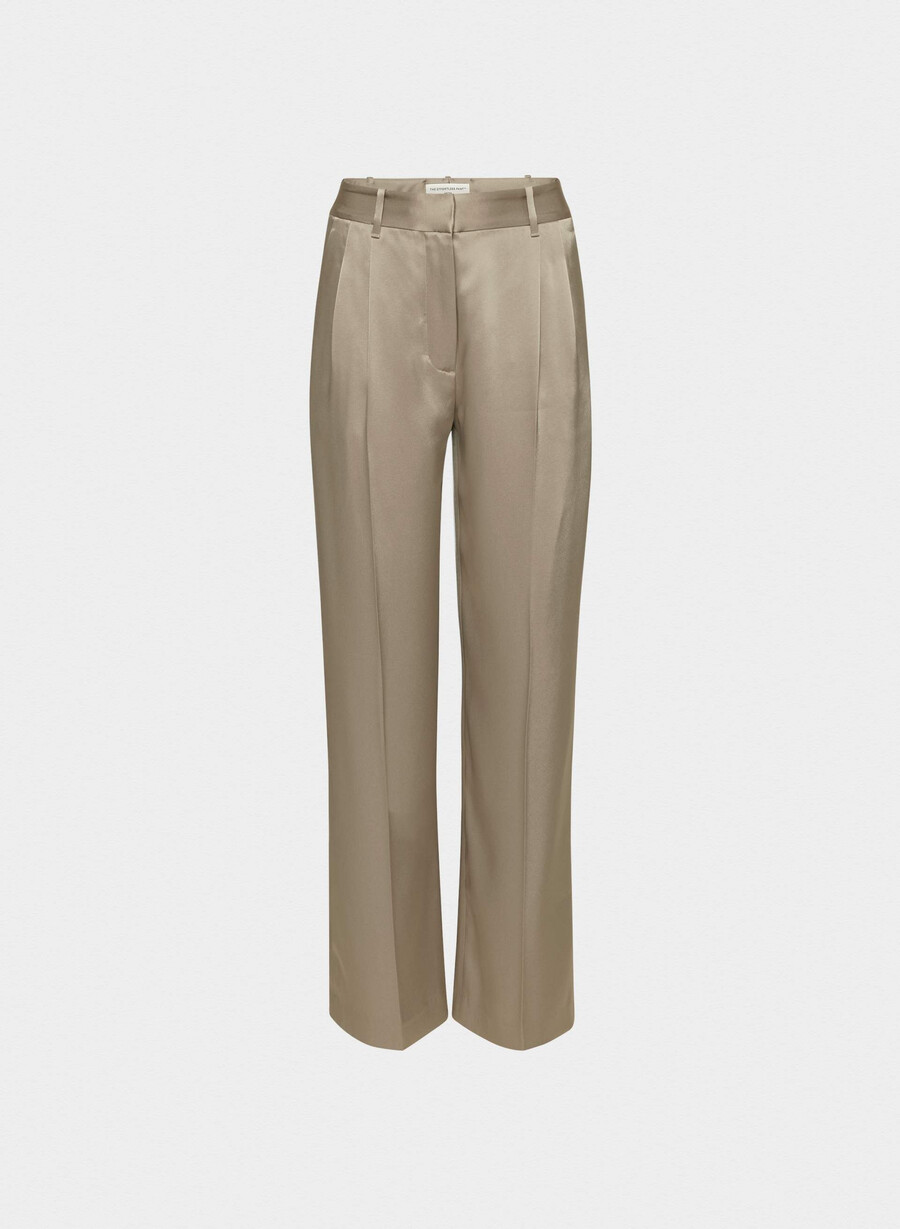 pantalonii effortless satin nomad taupe