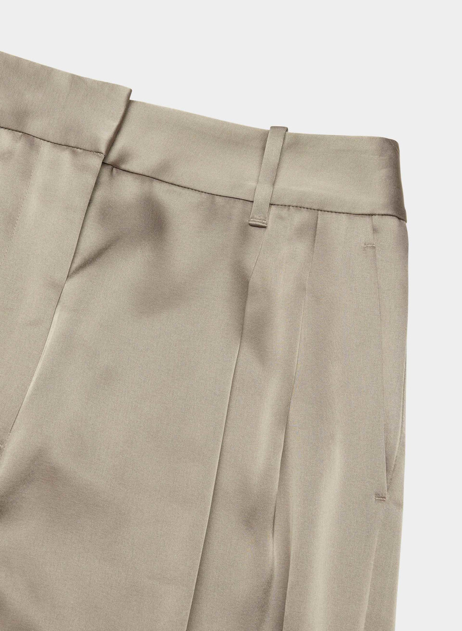 pantalonii effortless satin nomad taupe