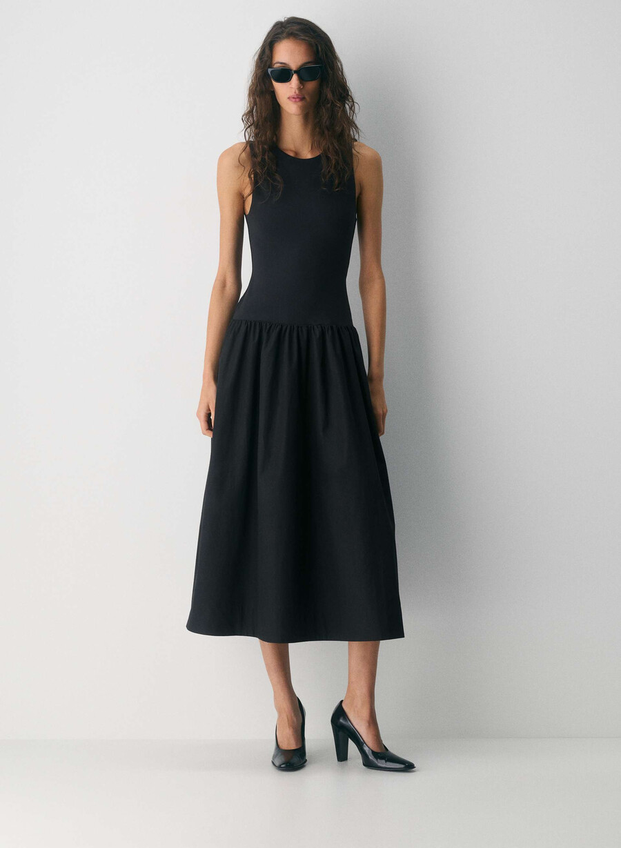 rochie worldly poplin negru