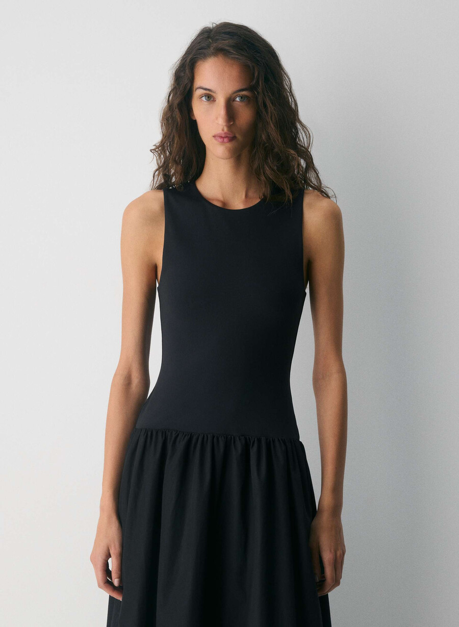 rochie worldly poplin negru