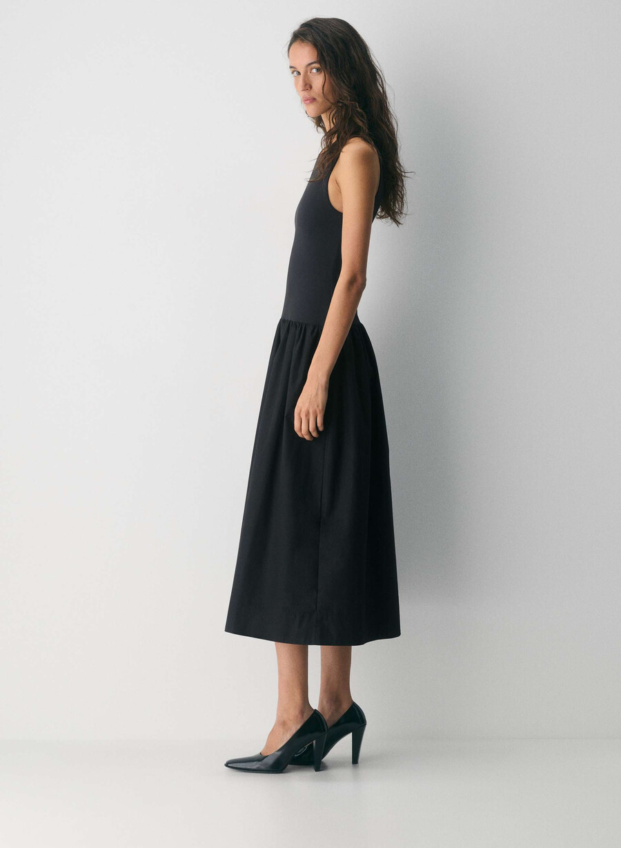 rochie worldly poplin negru