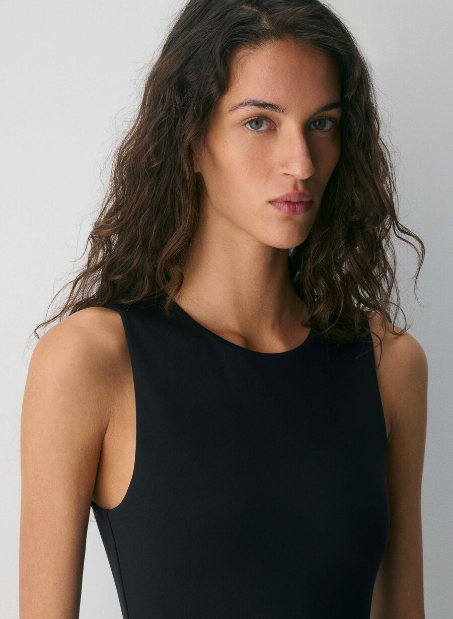 rochie worldly poplin negru