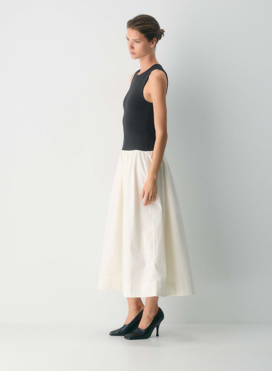 rochie worldly poplin mesteacĂn deschisnegru