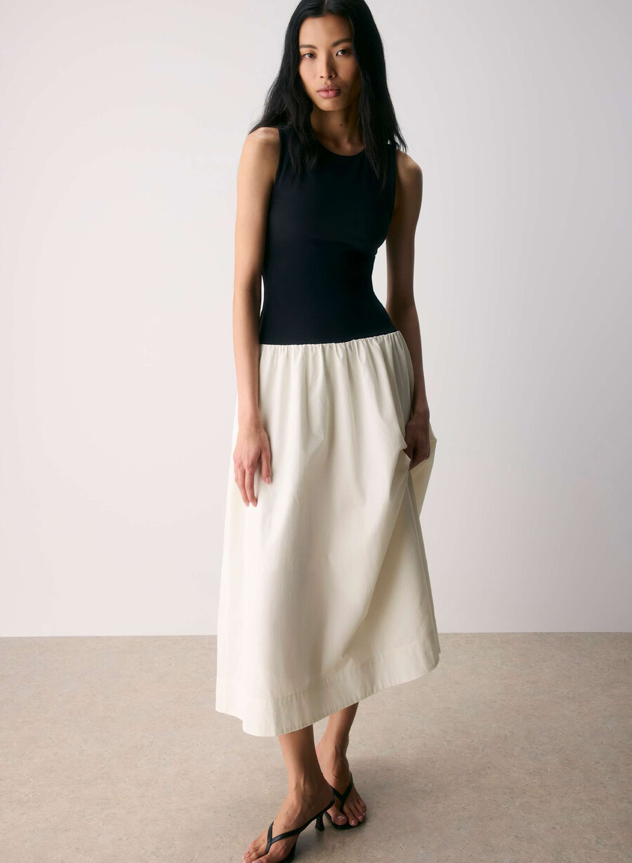 rochie worldly poplin mesteacĂn deschisnegru