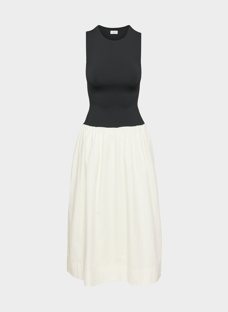 rochie worldly poplin mesteacĂn deschisnegru