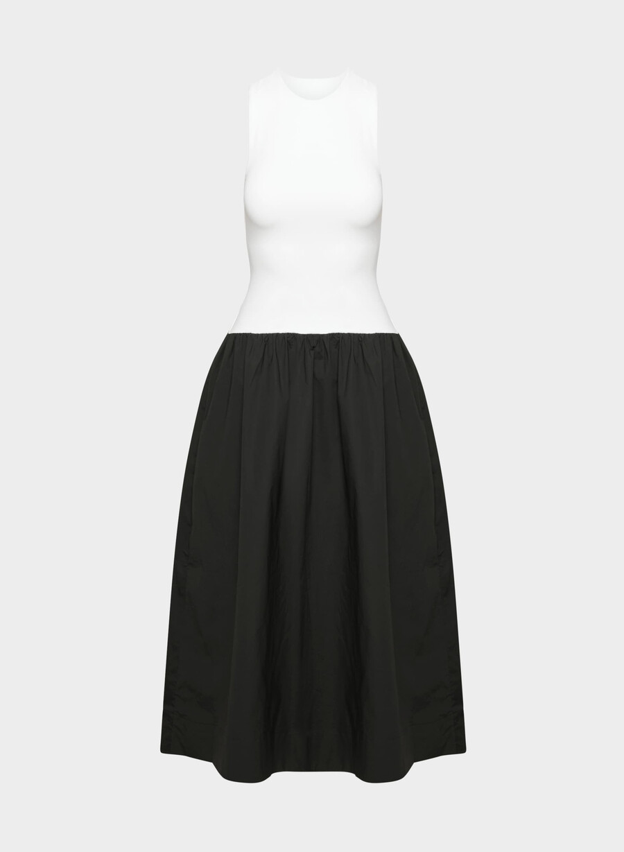 rochie worldly poplin negrualb luminĂ
