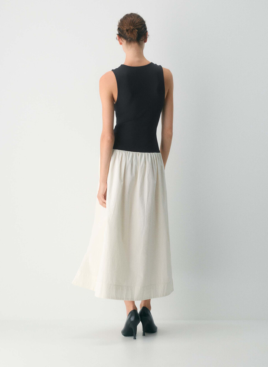 rochie worldly poplin negrualb luminĂ