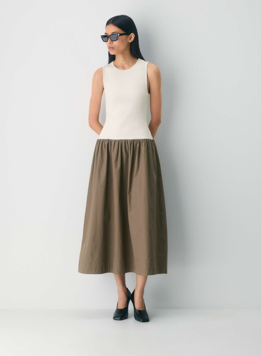 rochie worldly poplin cola taupe lt birch