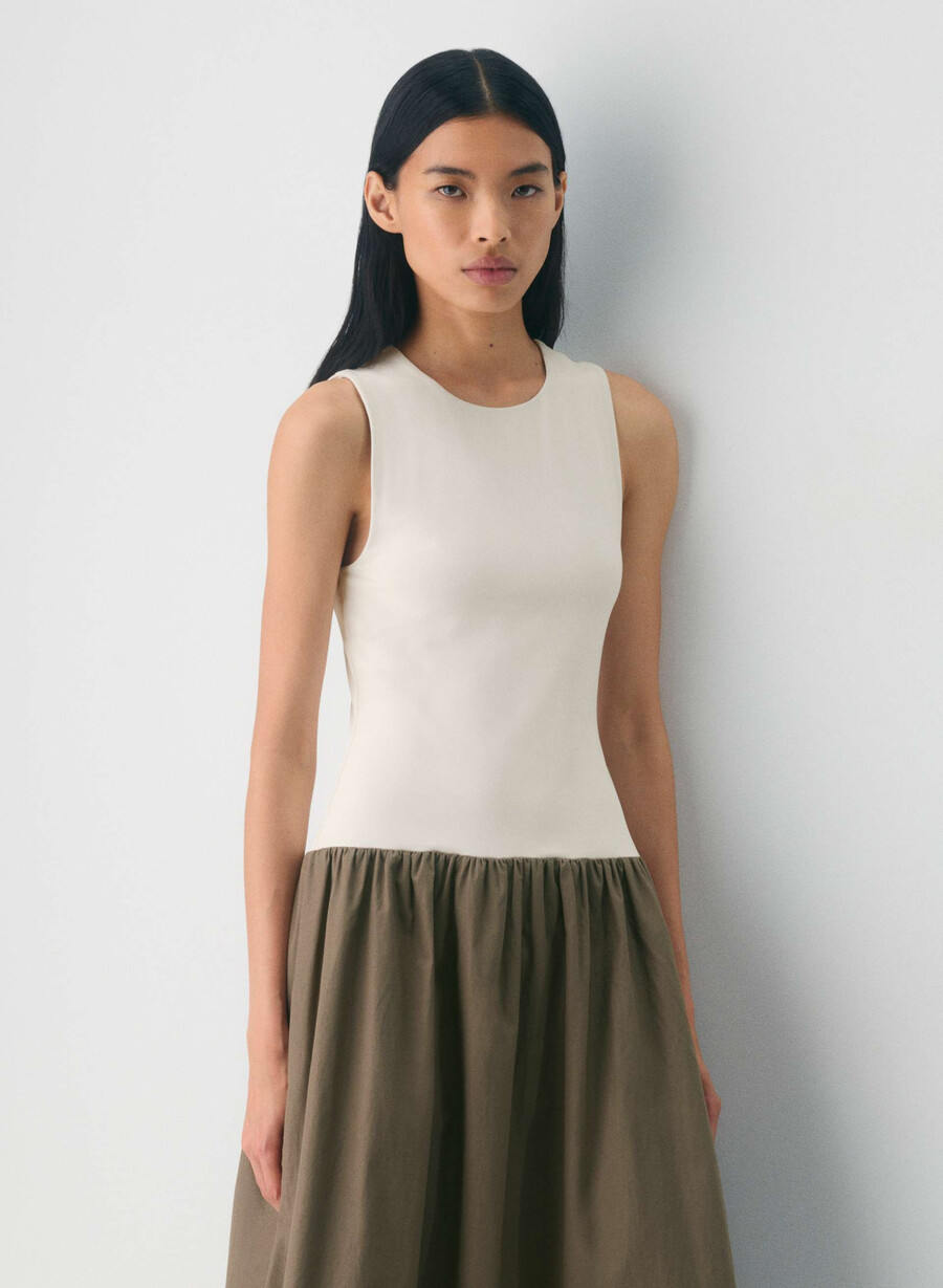 rochie worldly poplin cola taupe lt birch