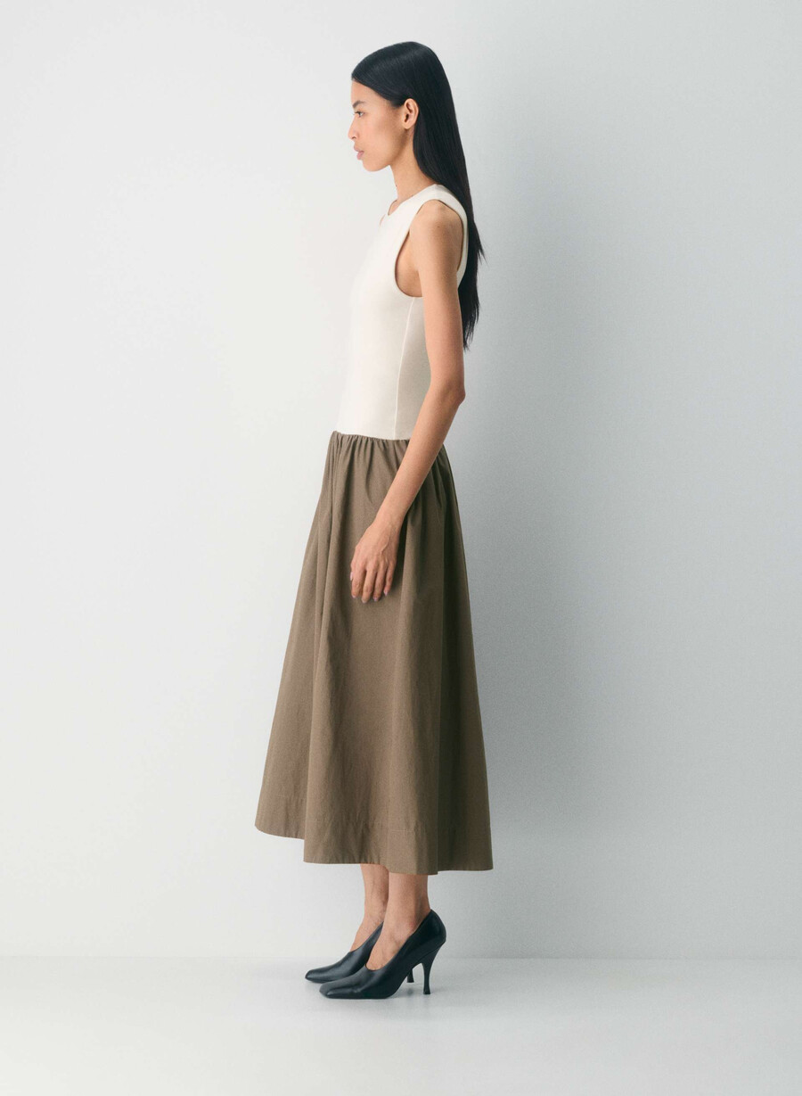 rochie worldly poplin cola taupe lt birch