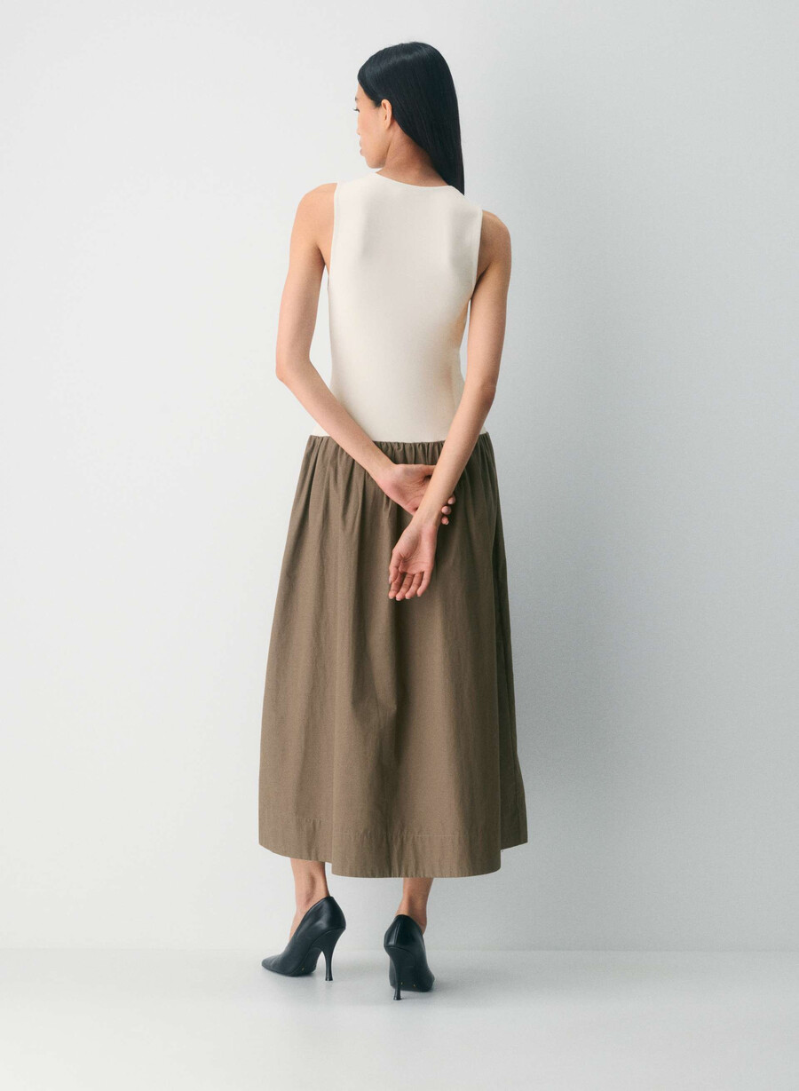 rochie worldly poplin cola taupe lt birch