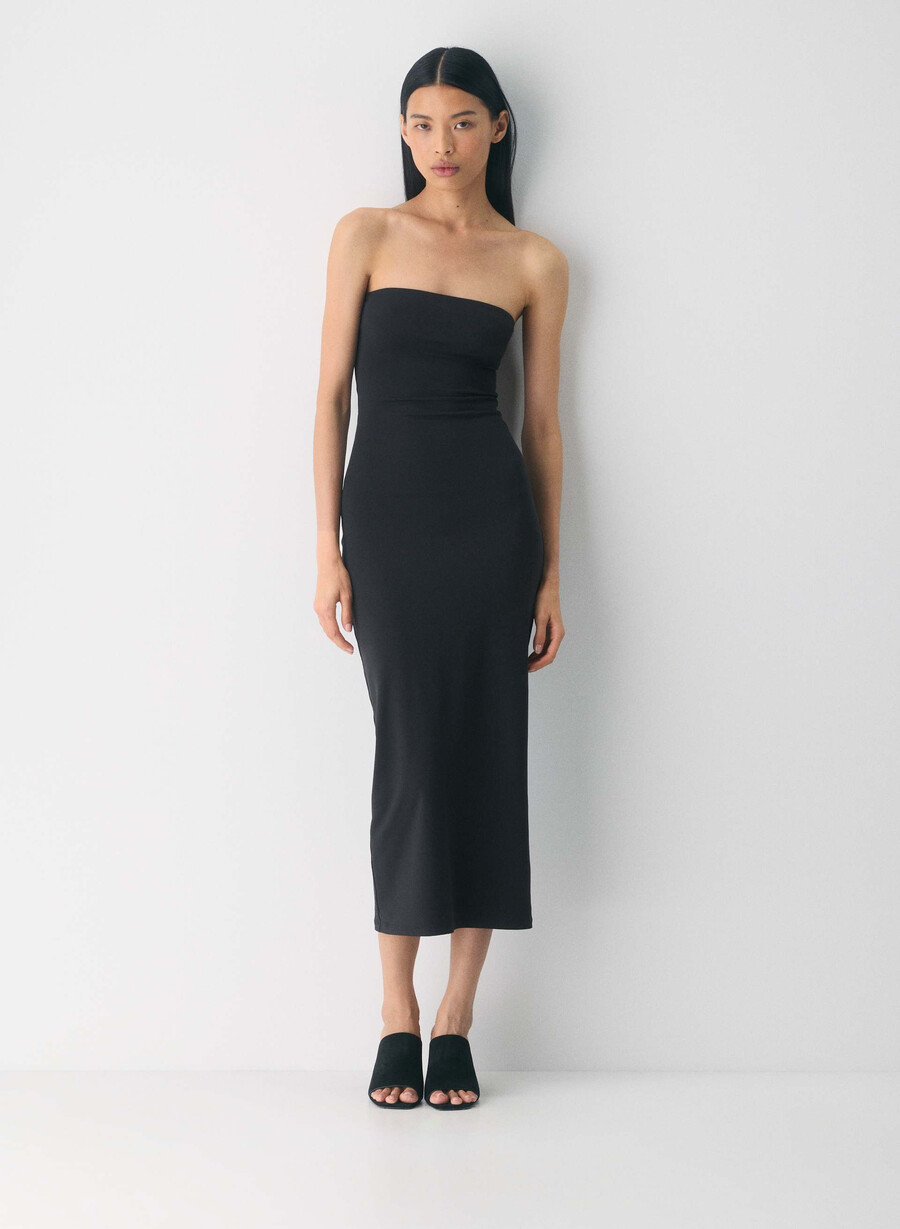 rochie maxi tub original contour enrapt neagrĂ